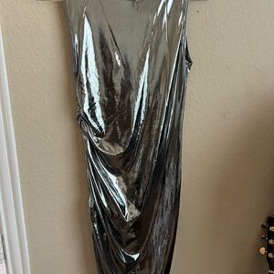 Metallic High Low Dress